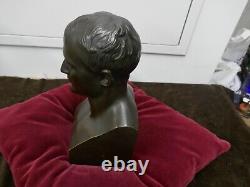 Ancien buste en bronze, Napoléon 1er, d'aprés Chaudet, H 23cm, P 4kg, patine sombre