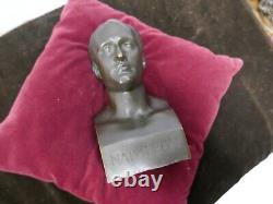 Ancien buste en bronze, Napoléon 1er, d'aprés Chaudet, H 23cm, P 4kg, patine sombre