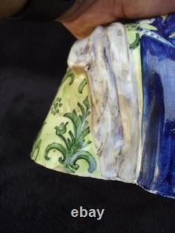 Ancien buste en faience italienne XIX ANGELO. MINGHETTI HT 27 CM jeune homme