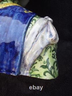 Ancien buste en faience italienne XIX ANGELO. MINGHETTI HT 27 CM jeune homme