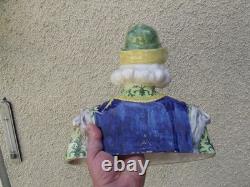 Ancien buste en faience italienne XIX ANGELO. MINGHETTI HT 27 CM jeune homme