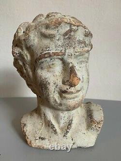 Ancien buste en terre cuite tête d' homme antique