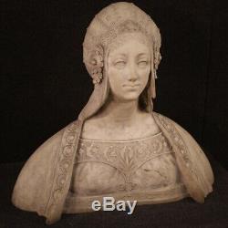Ancien buste italien en marbre sculpture statue 800 19ème siècle noble dame