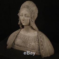 Ancien buste italien en marbre sculpture statue 800 19ème siècle noble dame