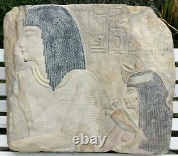 Ancien et grand Bas-Relief Égyptien en résine Editions Braun original au Louvre