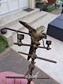 Ancien petit baguier à décor d'un perroquet en bronze et marbre ou albâtre N-1
