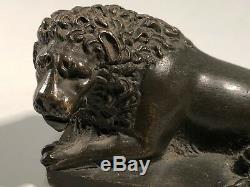 Ancien petit lion sculpture en bronze époque 19éme