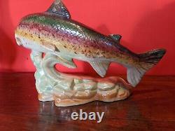 Ancien poisson céramique vintage déco truite pêche collection pêcheurs statue