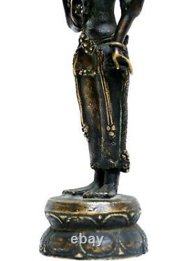Ancien rare Bouddha Buddha Avalokitesvara bronze Tibet H24cm en Karana mudra