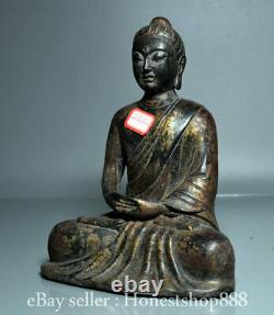Ancien siège en bronze chinois Shangshi Amitabha Statue de Bouddha Sculpture