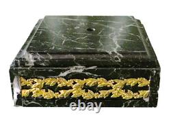 Ancien socle marbre vert de mer pour statue, autre 128x117x50mm