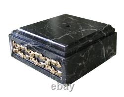 Ancien socle marbre vert de mer pour statue, autre 128x117x50mm