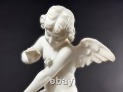 Ancien statue sculpture Ange Amour papillon Psyché antique Albâtre Pugi 19ème