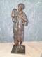Ancien Statuette Femme Antique En Bronze Patin&eacute; Old Statue D&eacute;co 25cm