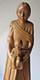 Ancienne Grande Unique Sculpture Statue Bois Sculpt&eacute; Vierge Marie &agrave; Enfant