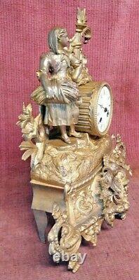 Ancienne Pendule De Paris Horloge Statue Sculpture Regule XIX