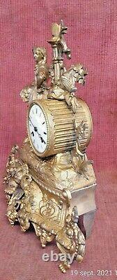 Ancienne Pendule De Paris Horloge Statue Sculpture Regule XIX