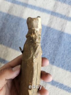 Ancienne Petite Sculpture Religieuse en Bois Saint Évêque Époque 17ème 18ème