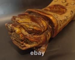 Ancienne Sculpture Coussin en Pierre Chine Repose Tête Opium Chien De Fo Chinese