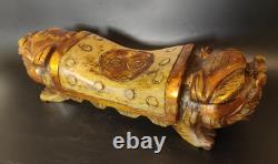 Ancienne Sculpture Coussin en Pierre Chine Repose Tête Opium Chien De Fo Chinese