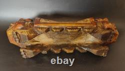 Ancienne Sculpture Coussin en Pierre Chine Repose Tête Opium Chien De Fo Chinese