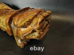 Ancienne Sculpture Coussin en Pierre Chine Repose Tête Opium Chien De Fo Chinese