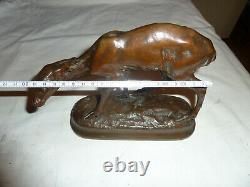 Ancienne Sculpture En Bronze Le Faon Fawn Par Alexander Phimister Proctor 1893