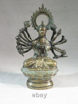 Ancienne Sculpture En Bronze Representant Une Deesse Shiva Statue Divinite