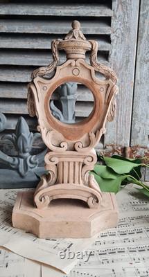 Ancienne Sculpture Porte Horloge Terre Cuite Alaphilippe Ferdinand 1880/1910