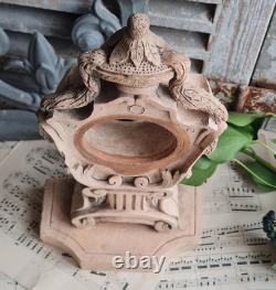 Ancienne Sculpture Porte Horloge Terre Cuite Alaphilippe Ferdinand 1880/1910