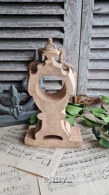 Ancienne Sculpture Porte Horloge Terre Cuite Alaphilippe Ferdinand 1880/1910