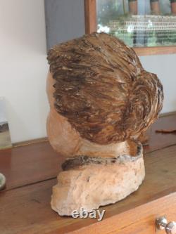 Ancienne Sculpture Statue Buste Terre Cuite Bretonne Art Populaire Breton