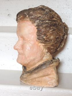 Ancienne Sculpture Statue Buste Terre Cuite Bretonne Art Populaire Breton