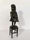 Ancienne Sculpture Statue En Bronze Jeune Fille Au Tabouret Juan Clara