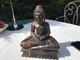 Ancienne Sculpture Statue Bois ébène Bouddha Tibet Birmanie Art Populaire