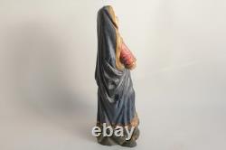 Ancienne Sculpture Vierge bois polychrome (75863)