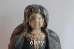 Ancienne Sculpture bois polychrome Pieta Vierge de Piété (70713)