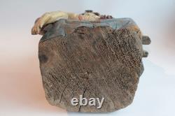 Ancienne Sculpture bois polychrome Pieta Vierge de Piété (70713)