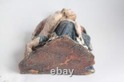 Ancienne Sculpture bois polychrome Pieta Vierge de Piété (72880)
