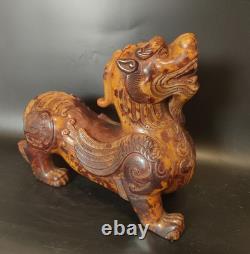 Ancienne Sculpture en Pierre Chine Chien De Fo Chimère Dragon Chinese