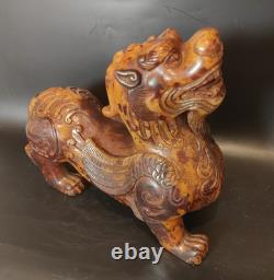 Ancienne Sculpture en Pierre Chine Chien De Fo Chimère Dragon Chinese