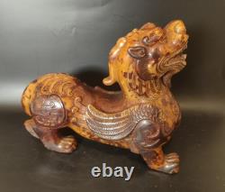Ancienne Sculpture en Pierre Chine Chien De Fo Chimère Dragon Chinese
