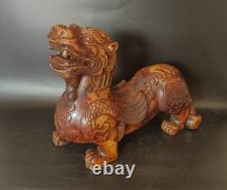 Ancienne Sculpture en Pierre Chine Chien De Fo Chimère Dragon Chinese