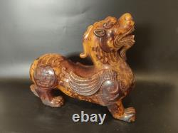 Ancienne Sculpture en Pierre Chine Chien De Fo Chimère Dragon Chinese