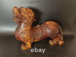 Ancienne Sculpture en Pierre Chine Chien De Fo Chimère Dragon Chinese