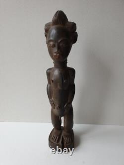 Ancienne Sculpture en bois Homme Debout Boulé Côte d'Ivoire Art Africain tribal