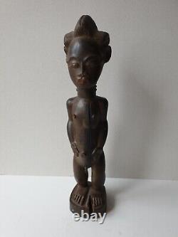 Ancienne Sculpture en bois Homme Debout Boulé Côte d'Ivoire Art Africain tribal