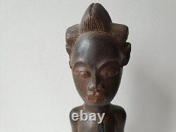 Ancienne Sculpture en bois Homme Debout Boulé Côte d'Ivoire Art Africain tribal