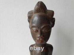 Ancienne Sculpture en bois Homme Debout Boulé Côte d'Ivoire Art Africain tribal