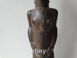 Ancienne Sculpture en bois Homme Debout Boulé Côte d'Ivoire Art Africain tribal